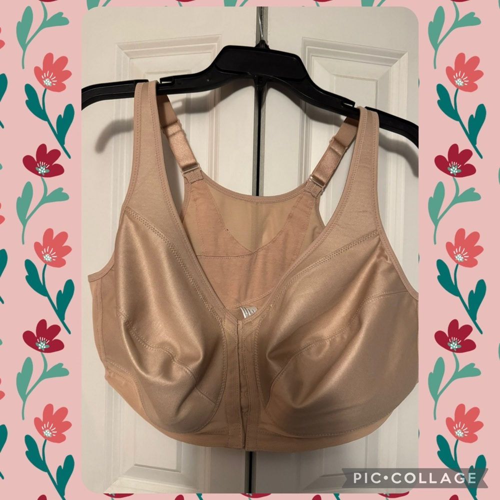 Glamorise double front hook closing bra 44D